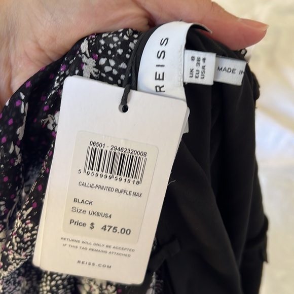 Reiss Callie Printed Tie-Neck Midi-Dress - Picture 5 of 6